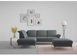 Ecksofa SIT & MORE "Fashion L-Form", grau (dunkelgrau), B:250cm H:84cm T:207cm, Sofas, Ecksofa, wahlweise mit Kopfteilverstellung, Vorziehsitz, motorisch, Nickelfüße