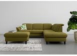 Ecksofa SIT & MORE "Maggiore L-Form", grün (olive), B:261cm H:88cm T:224cm, 98% Polyester, 2% Polyamid, Sofas, Ecksofa, wahlweise mit Kopfteilverstellung, Bettfunktion und Stauraum