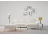 Ecksofa SIT & MORE "Fashion L-Form", beige (creme), B:253cm H:84cm T:165cm, Sofas, Ecksofa, wahlweise mit Kopfteilverstellung, Vorziehsitz, motorisch, Nickelfüße