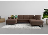 Wohnlandschaft SIT & MORE "Maggiore U-Form", braun (espresso), B:312cm T:224cm, 98% Polyester, 2% Polyamid, Sofas, Wohnlandschaft, wahlweise mit Kopfteilverstellung, Bettfunktion und Stauraum
