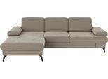 Ecksofa SIT & MORE "Morris L-Form, inkl. Sitztiefenverstellung", beige (nature), B:275cm H:82cm T:171cm, 95% Polyester 5% Polyamid, Sofas, Ecksofa, wahlweise mit Armteilverstellung, Bettfunktion & Bettkasten