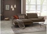 Ecksofa W.SCHILLIG "enjoy&MORE, Designsofa, elegant und bequem, L-Form", braun (mocca s37), B:294cm H:87cm T:185cm, Chenille-Flachgewebe R66 (85% Polyester, 15% Nylon);Longlife Xtra-Leder Z59: Glattleder mit modischer Prägung. Hautstärke 0, 9 - 1, 1 mm;Stoff S37 (100% Polyester), Sofas, Ecksofa, Sitztiefenverstellung, Füße bronze pulverbeschichtet, Breite 294 cm