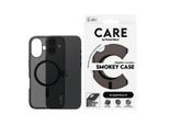 CARE BY PANZERGLASS Handyhülle "Smokey Case für Apple iPhone 16", schwarz (transparent, schwarz), B:11cm H:2cm T:19,5cm, Hüllen, Backcover, Schutzhülle, Handyschutzhülle, Case, Schutzcase, stoßfest, Handyhülle