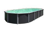 Ovalpool KWAD "Green line Evolution", beige (design, innenfarbe: sand), B:370cm H:132cm L:610cm, Schwimmbecken, Ovalpool, 6,1x3,7x1,32 design Folie in blau, sand oder grau erhältlich