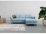 Ecksofa SIT & MORE "Maggiore L-Form", blau (hellblau), B:258cm H:88cm T:173cm, 98% Polyester, 2% Polyamid, Sofas, Ecksofa, wahlweise mit Kopfteilverstellung, Bettfunktion und Bettkasten