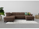 Wohnlandschaft SIT & MORE "Maggiore U-Form", braun (espresso), B:312cm H:88cm T:224cm, 98% Polyester, 2% Polyamid, Sofas, Wohnlandschaft, wahlweise mit Kopfteilverstellung, Bettfunktion und Stauraum