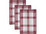 Geschirrtuch ROSS "SUPERIOR", rot (vino, weiß, grau), B:50cm L:70cm, 100% Baumwolle, Geschirrtücher, Geschirrtuch, aus 100% Baumwolle, 50x70 cm