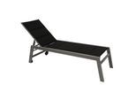 DEGAMO Rollenliege GIRONA extra hoch, Aluminium silber + Textilgewebe gepolstert schwarz