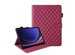 Für Samsung Galaxy Tab S10 FE Plus Rhombus Kunstleder Hülle Rot