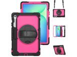 Für Samsung Galaxy Tab S10 FE Plus Hülle Halter & Schultergurt Pink