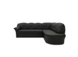Mid.you , Schwarz , Textil , Uni , Ottomane rechts, L-Form , 243x180 cm , Made in EU, FSC MIX , Rücken echt , Wohnzimmer, Sofas & Couches, Wohnlandschaften, Ecksofas