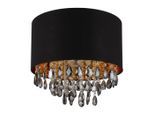 Globo , Grau, Klar, Schwarz, Goldfarben , Metall, Kunststoff, Glas, Textil , 33 cm , CE , Beleuchtung, Innenleuchten, Deckenleuchten