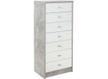 Möbelix , Grau, Weiß , Holzwerkstoff , 7 Schublade(n) Schubladen , 50x111.4x34.6 cm , Beimöbel erhältlich , Kleinmöbel, Kommoden, Kommoden