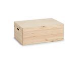 Zeller Present , Naturfarben , Holz , Kiefer , Hartholz , 1 Fächer , 60x40x24 cm , FSC 100% , Deckel aufklappbar , Ordnen & Aufbewahren, Boxen & Körbe, Kisten & Truhen