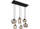 James Wood , Schwarz , Metall, Glas , 43x120x87 cm , höhenverstellbar , Beleuchtung, Innenleuchten, Hängeleuchten, Hängeleuchten mehrflammig