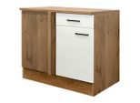 FlexWell , Eichefarben, Magnolie , Holzwerkstoff , 1 Fächer , 1 Schublade(n) Schubladen , 110x85x57 cm , Made in Germany , individuell planbar , Küche, Küchenblöcke, Küchenschränke, Küchenunterschränke