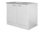 FlexWell , Weiß , Holzwerkstoff , 100x85x60 cm , Made in Germany , individuell planbar , Küche, Küchenblöcke, Küchenschränke, Spülenunterschränke
