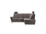 Livetastic , Graubraun , Textil , Uni , L-Form , 231x184 cm , Made in EU , Relaxfunktion, Rücken echt, USB-Anschluss, Herz-Waage-Funktion, USB-C-Anschluss ,
