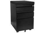 Mid.you , Schwarz , Metall , 3 Schublade(n) Schubladen , 39x60x50 cm , Büromöbel, Rollcontainer