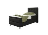 Mid.you , Schwarz , Textil , H3 , 7-Zonen , 90x115x210 cm , Oeko-Tex® Standard 100 , Matratze, gepolstertes Kopfteil, Federkernmatratze, Topper durchgehend, in verschiedenen Größen erhältlich, Kingsize, Partnermatratze mit durchgehendem Bezug ,
