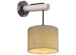 Globo , Grau, Schwarz , Holz, Metall, Textil , 25.5x33.5x18 cm , mit Schalter ,
