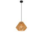 Globo , Naturfarben, Schwarz , Metall, Kunststoff, Naturmaterialien , 35x120x35 cm , CE , Beleuchtung, Innenleuchten, Hängeleuchten