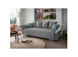 Livetastic , Silberfarben , Textil , Füllung: Schaumstoff , 242x71x90 cm , Made in EU , Rücken echt , Wohnzimmer, Sofas & Couches, Sofas, Big Sofas