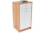 Möbelix , Weiß, Eichefarben , Holzwerkstoff , 1 Fächer , 1 Schublade(n) Schubladen , 50x85.4x34.6 cm , Beimöbel erhältlich, stehend , Kleinmöbel, Kommoden, Kommoden