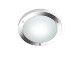 Trio Leuchten , Weiß, Nickelfarben , Metall, Glas , rund , 8.0 cm , Beleuchtung, Innenleuchten, Badezimmerlampen, Badezimmer-Deckenleuchten
