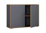 Mid.you , Anthrazit, Honigeiche , Holzwerkstoff , 1 Fächer , 100x74x33 cm , griffloses Öffnen , Büromöbel, Aktenschränke & Aktenregale, Aktenschränke