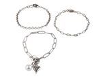 Bastelpackung 3 Armbänder oder 1 Kette, silber