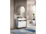 Badezimmer Riff 2-tlg. ca. 70 cm Weiß/Schwarz