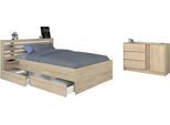 Schlafzimmer-Set PARISOT "Escale 17", beige (natur), ohne Matratze, B/H: 120cm x 200cm, Schlafzimmermöbel-Sets