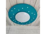NIERMANN Deckenleuchte "Saturn, Kinderlampe, Kinderzimmer", blau (petrol), 1, Ø 54cm H: 11cm, 1 Stk., Leuchten, E27 Fassung für einfachen Leuchtmittelwechsel, Kinderlampe