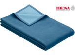 Wohndecke IBENA "Cotton Pur", blau, B:140cm L:200cm, Baumwolle, Wohndecken, Wohndecke, in trendigen Farben