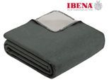 Wohndecke IBENA "Wohndecke Doubleface Dublin", silber (anthrazit, silberfarben), B:220cm L:240cm, Baumwolle, Polyacryl, Polyester, Wohndecken, Wohndecke, in trendigen Farben