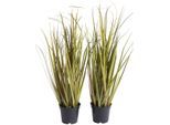 Kunstgras BOTANIC-HAUS "Grasarrangement", bunt (grün, hellbraun), B:24cm H:48cm T:24cm Ø:24cm, Kunststoff, Kunstpflanzen