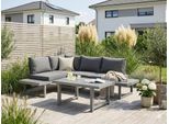 Gartenlounge-Set KONIFERA "Hamburg", grau (grau, anthrazit), Aluminium, Sitzmöbel-Sets, höhenverstellbarer Tisch, inkl. Schutzhülle, Aluminiumgestell, Topseller