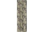 Vorhang HOMING "Kelani" Gr. 1, grün, B:140cm H:245cm, Jacquard, Polyester, Gardinen, blickdicht, floral, Blumen, Wohnzimmer, Schlafzimmer