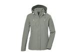 Outdoorjacke KILLTEC "KOS 61 WMN JCKT", Damen, Gr. 46, grün (helloliv), Obermaterial: 100% Polyester.Futter: 100% Polyester, Jacken Outdoorjacke, Funktionsjacke: wasser- und winddicht, atmungsaktiv, abnehmbare Kapuze