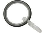Gardinenring GARDINIA "mit Gleiteinlage", schwarz (schwarz, nickel), 10 Stk., Metall, Gardinenbefestigungen, Gardinenring, Serie Gardinenstangen Set Sol