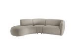 Livetastic , Taupe , Textil , Ottomane links, organische Form, L-Form , 276x182 cm , seitenverkehrt erhältlich, Rücken echt, Armteil rechts , Wohnzimmer, Sofas & Couches, Wohnlandschaften, Ecksofas