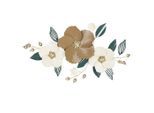 Luca Bessoni , Weiß, Goldfarben, Hellbraun, Pastellblau , Metall , Blume , 99x56 cm , Dekoration, Bilder & Rahmen, Wanddeko