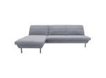 Looks by W.Joop , Grau, Hellblau , Textil , Uni , Ottomane links, nicht einzeln stellbar, L-Form , 274x168 cm , Made in EU, FSC MIX , Stoffauswahl, seitenverkehrt erhältlich, Hocker erhältlich, Rücken echt , Wohnzimmer, Sofas & Couches, Wohnlandschaften, Ecksofas