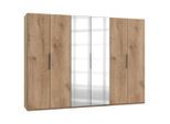 Mid.you , Eichefarben , Holzwerkstoff , 3 Fächer , 300x216x58 cm , BQ - Bündnis für Qualität, Made in Germany, DIN EN ISO 9001 , in verschiedenen Holzdekoren erhältlich, in verschiedenen Größen erhältlich, umfangreiches Zubehör erhältlich, Schrankfront mit Spiegel ,