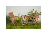 Gardenson , Naturfarben , Holz , Eukalyptusholz , massiv , rund , 75x80x80 cm , FSC MIX , klappbar, platzsparend , Gartenmöbel, Gartentische, Klapptische Garten