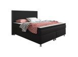 Mid.you , Schwarz , Textil , H3 , 7-Zonen , 180x115x210 cm , Oeko-Tex® Standard 100 , Matratze, gepolstertes Kopfteil, Federkernmatratze, Topper durchgehend, in verschiedenen Größen erhältlich, Kingsize, Partnermatratze mit durchgehendem Bezug , Schlafzimmer, Betten, Boxspringbetten