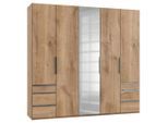 Mid.you , Eichefarben , Holzwerkstoff , 6 Fächer , 6 Schublade(n) Schubladen , 250x236x58 cm , BQ - Bündnis für Qualität, Made in Germany, DIN EN ISO 9001 , umfangreiches Zubehör erhältlich, in verschiedenen Größen erhältlich, in verschiedenen Holzdekoren erhältlich, Schrankfront mit Spiegel ,