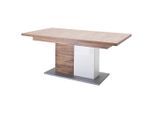 Livetastic , Weiß, Eichefarben , Holzwerkstoff , rechteckig , 100x77x180-230 cm , ausziehbar , Esszimmer, Esszimmertische, Esstische, Esstische eckig
