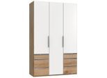 Mid.you , Weiß, Eichefarben , Holzwerkstoff , 4 Fächer , 6 Schublade(n) Schubladen , 150x236x58 cm , BQ - Bündnis für Qualität, Made in Germany, DIN EN ISO 9001 , umfangreiches Zubehör erhältlich, in verschiedenen Größen erhältlich, in verschiedenen Holzdekoren erhältlich ,